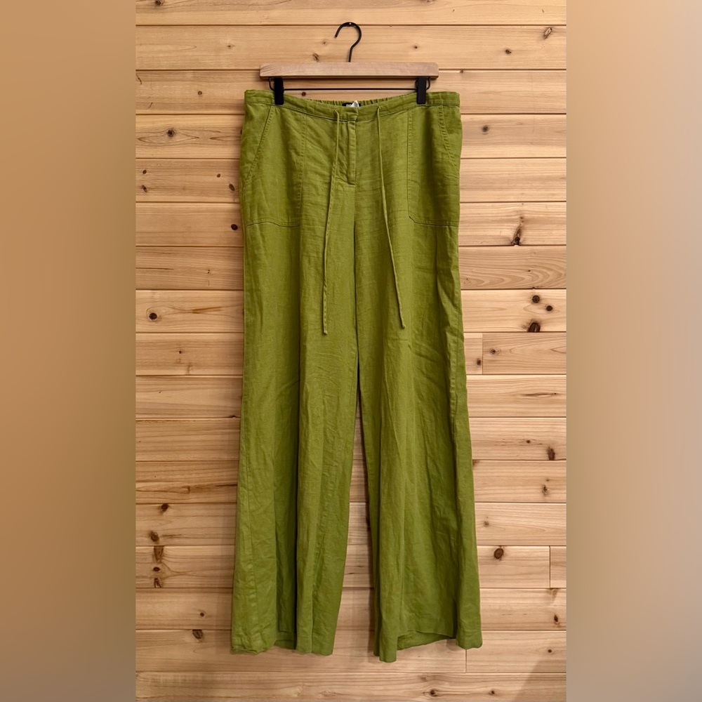 Y2K Metrostyle Size Large High Rise Linen Blend Wide Leg Breathable Pants